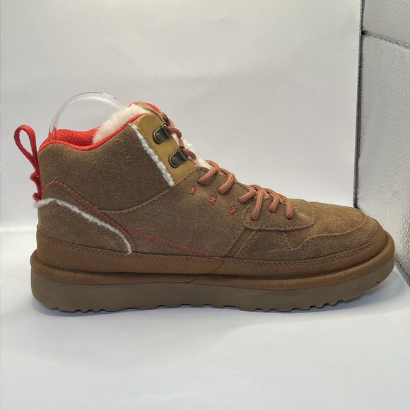 UGG Highland Hi Heritage Chestnut Fiery Red Suede Shearling Boots Womens Size 10 - Picture 10 of 16